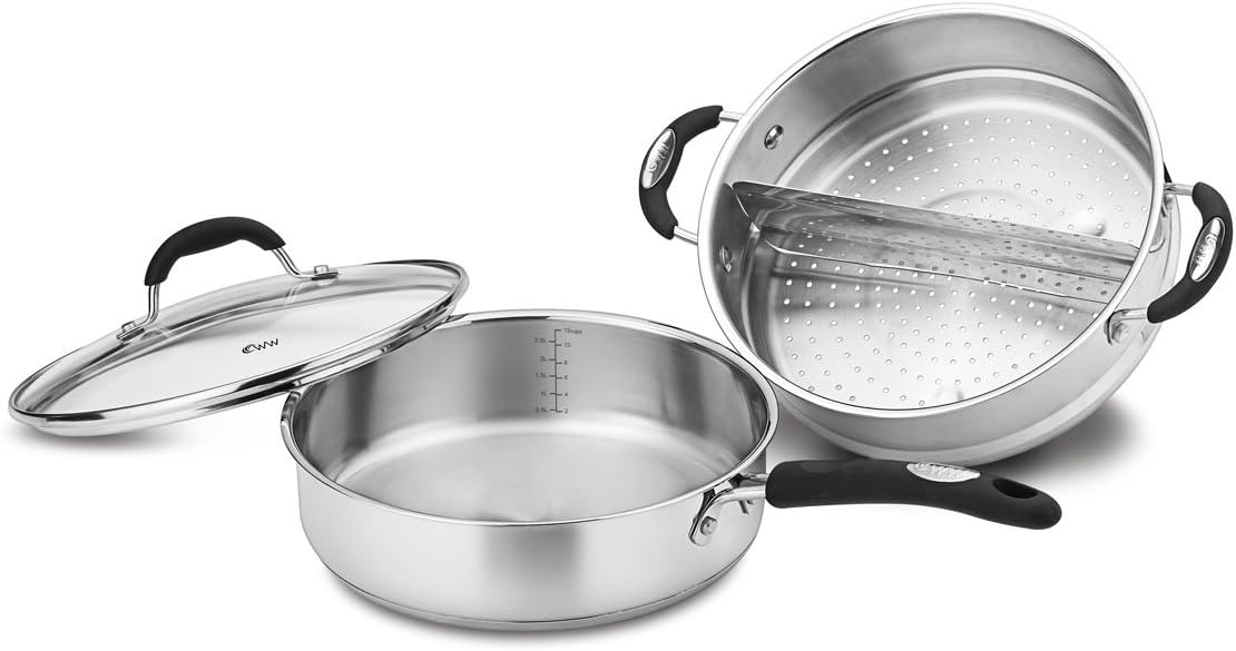 Weight Watchers WWS3-3524 4-Piece Stainless Steaming/Sauté Set