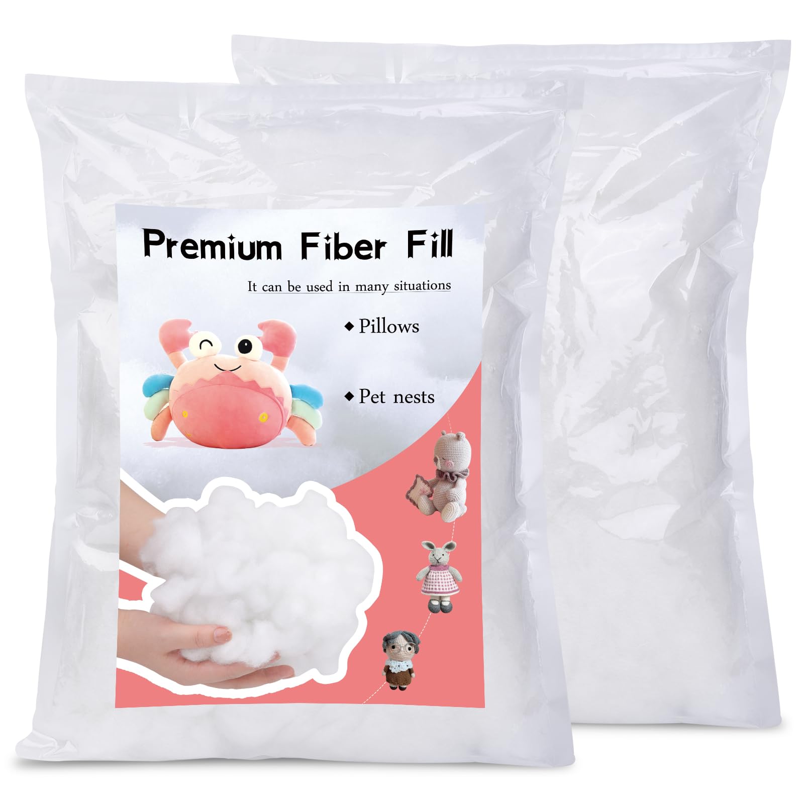 350g Polyester Fiber Filling, Fiber Filling, Super Soft and High Elastic Filling Fiber, For Stuffing for Pillow, Cushion Stuffing, DIY Crafts(350g/12.34 OZ)