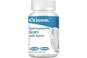 K ZGSHGL Hydroxyapatite Gum, 90 Pieces, Xylitol Gum, Good for Teeth Remineralization, Sugar-Free Mint Chewing Gum with Xylitol, Two pills after meals to freshen breath and clean teeth