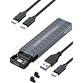 M.2 NVME SATA SSD Enclosure Adapter ,V VCOM Tool-Free USB 3.2 Gen 2 10Gbps NVMe PCI-E 6Gbps SATA M-Key / B+M Key Solid State 