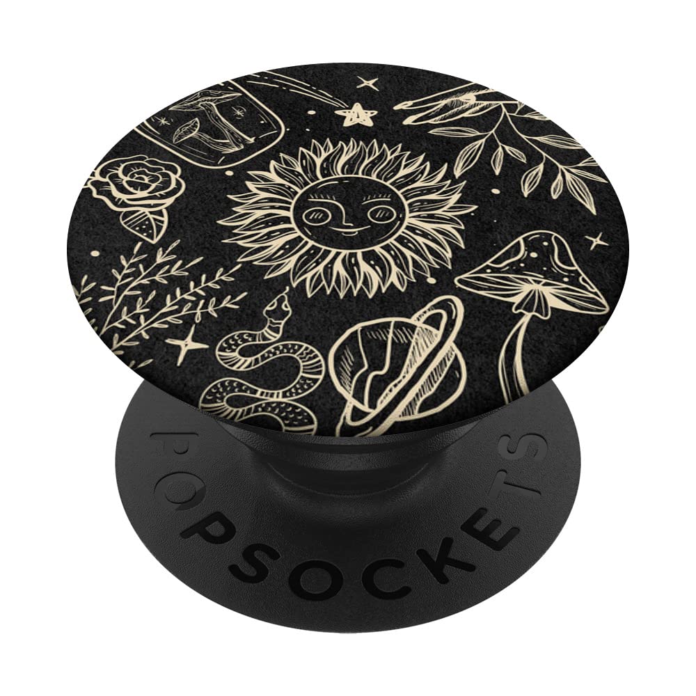 Cottagecore Celestial Mushroom Aesthetic Sun Astrology PopSockets Swappable PopGrip