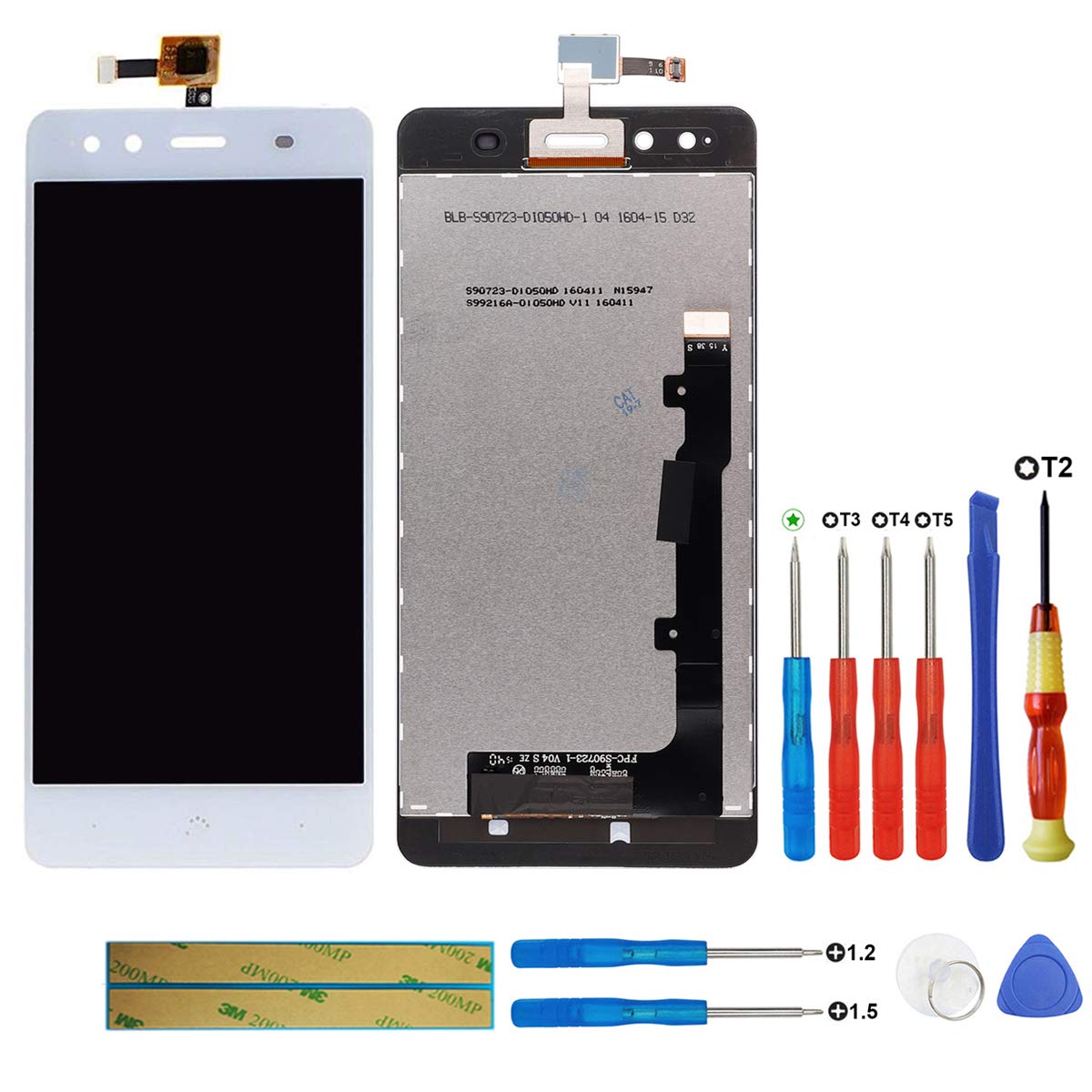 swark LCD Display Compatible with BQ Aquaris X5 White (without Frame) Touchscreen Display Digitizer Assembly Glass + Tools