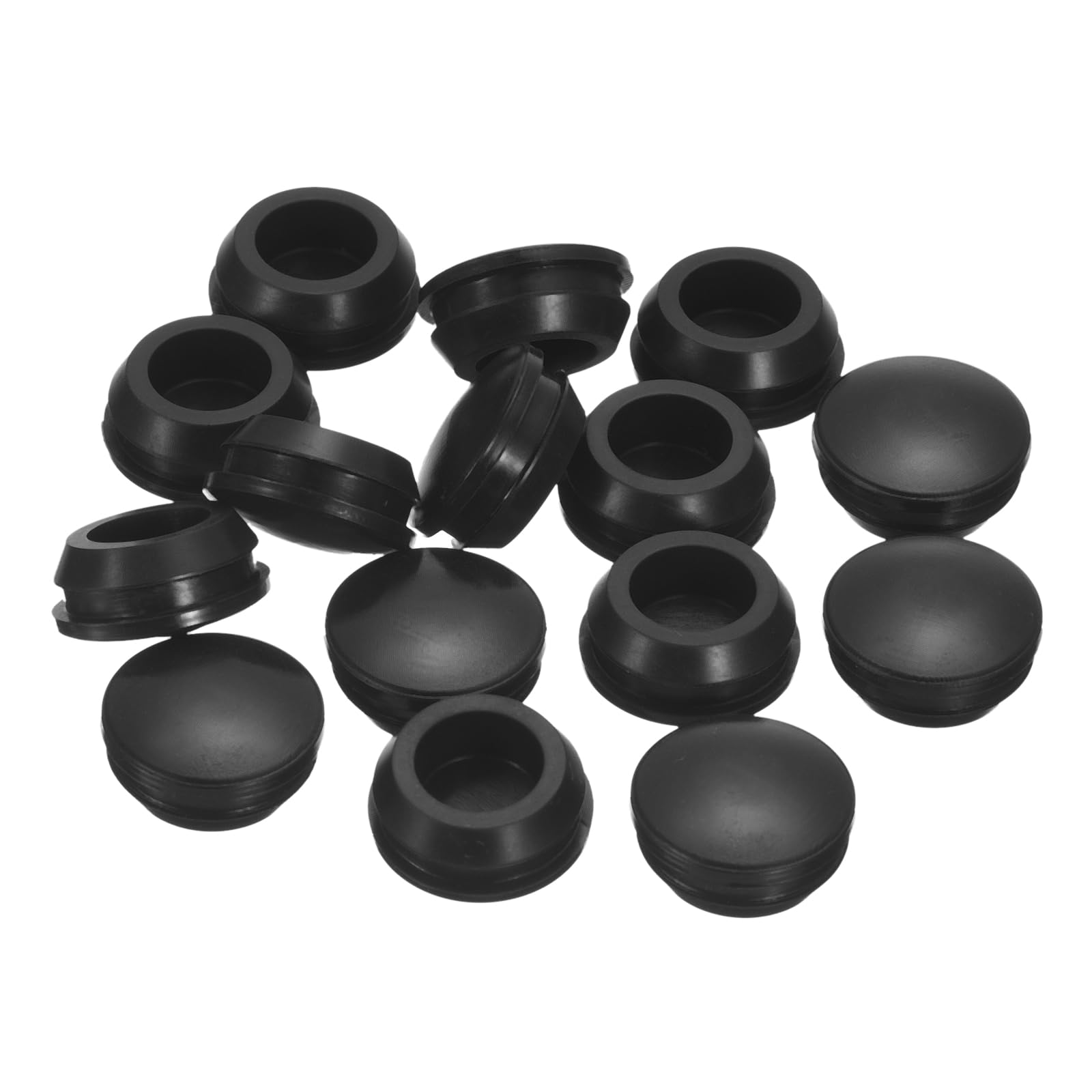 Photo 1 of uxcell 15Pcs Silicone Plugs, Rubber Round Snap in Locking Hole Plugs for 14-15mm Hole, Hole Stoppers Waterproof Hole Plug for Metal Tube, Furniture End Caps Inserts, Black