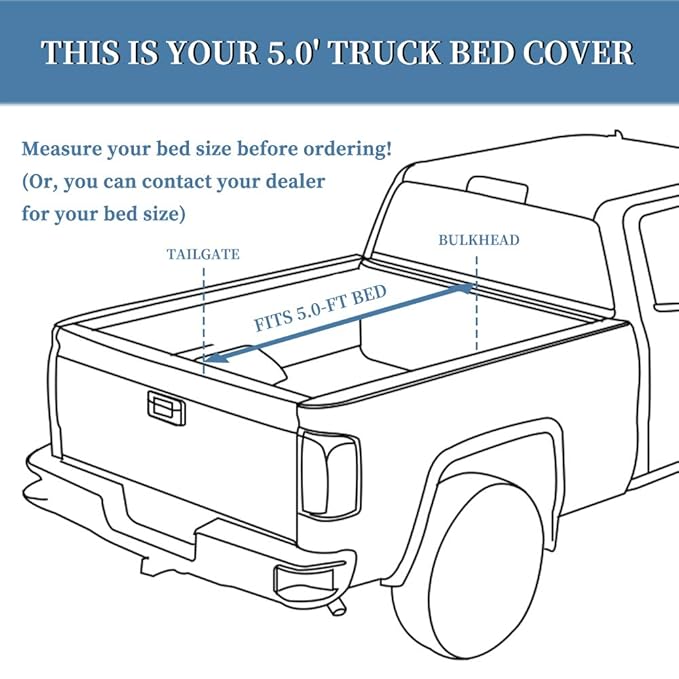 Yitamotor Soft Tri Fold Truck Bed Tonneau Cover Compatible With 2016 2020 Toyota Tacoma Fleetside 5 Feet Waterproof Pickup Cargo Box Cover 2016 2020 Toyota Tacoma 5 Ft Amazon In Car Motorbike