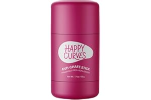 HAPPY CURVES Anti-Chafe Stick - Chafing and Friction Defense for Women, Ideal for Thighs, Underarms and More - Thigh Rub Protector and Chafing Balm, Perfect for Active, Non-Active Women (1 Pack)