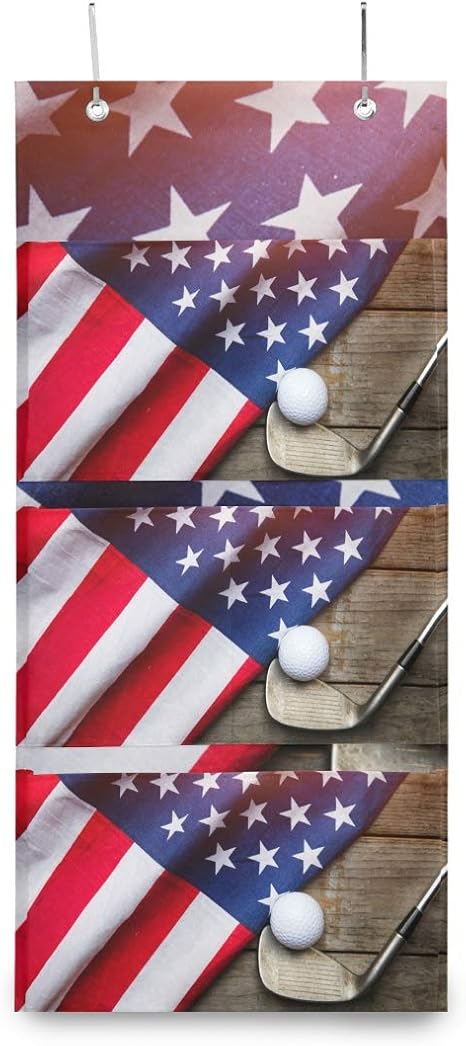 LZXO Aufbewahrungstasche zum Aufhängen an der Wand mit Golfball-Flagge