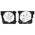 TYFYB 2pcs Left+Right Side Radiator Cooling Fan Set w/Blade Motor Shroud for 2013-2017 Honda Accord #386155A2A01, 190155A2A01, 190155A2A01-PFM,OE Replacement, Push or Pull Type