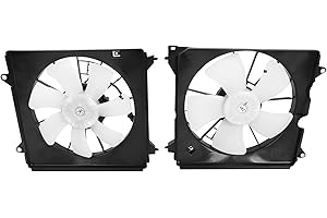 TYFYB 2pcs Left+Right Side Radiator Cooling Fan Set w/Blade Motor Shroud for 2013-2017 Honda Accord #386155A2A01, 190155A2A01, 190155A2A01-PFM,OE Replacement, Push or Pull Type
