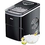 Silonn Ice Makers Countertop, 9 Cubes Ready in 6 Mins, 26lbs in 24Hrs, Self-Cleaning Portable Ice Maker Machine with Ice Scoo