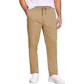 COOFANDY Mens Cargo Jogger Pants Casual Cotton Drawstring Chino Pants Straight Leg Sweatpants with Pockets Khaki