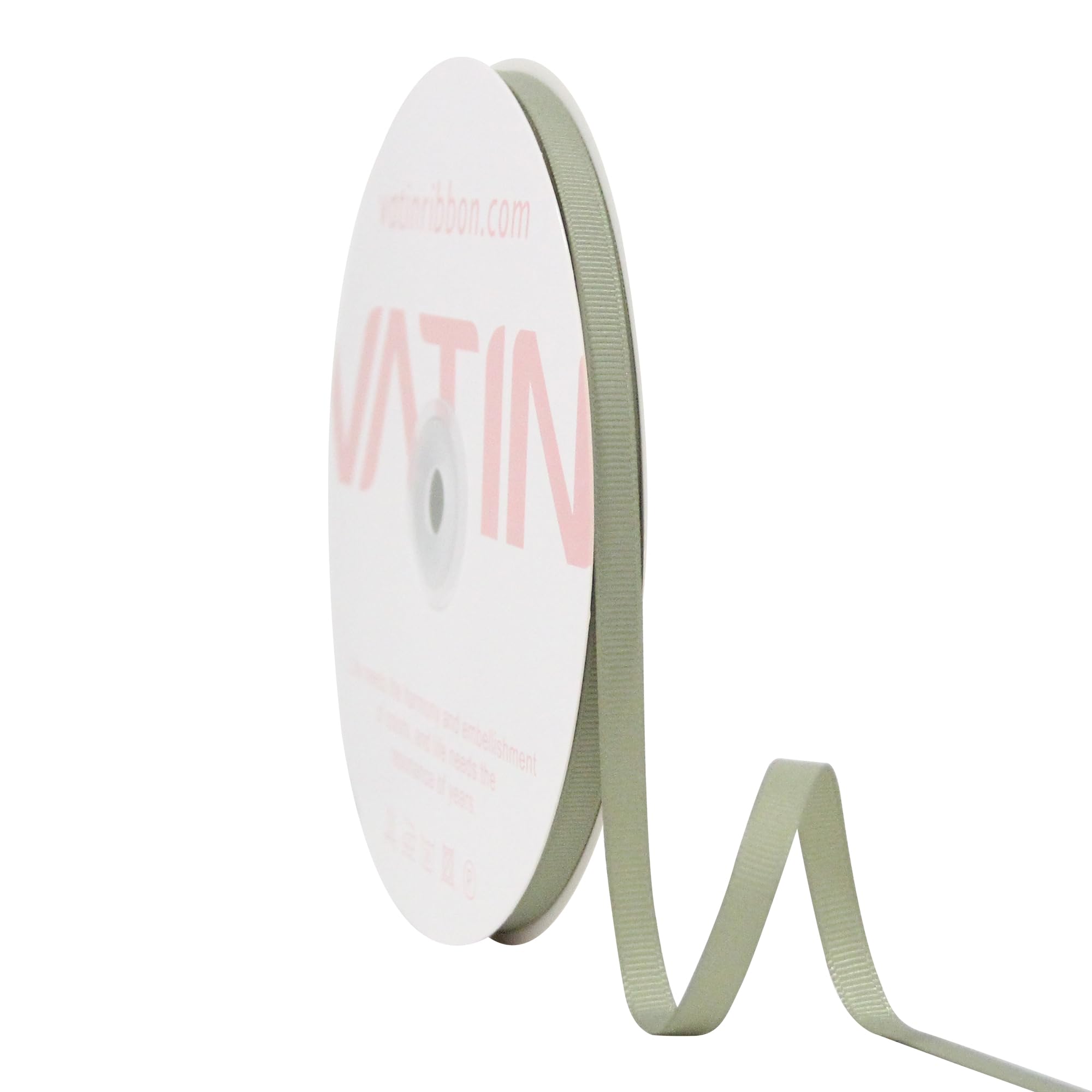 VATIN Solid 6 mm X 45 Metres Spring Moss Grosgrain Ribbon 45 Metres Each Roll Perfect for Crafts, Wedding Decor, DIY Hair Accessories, Sewing, Gift Package Wrapping and More