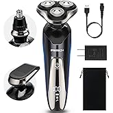 Electric Razor for Men - Rechargeable Electric Shaver for Men, Waterproof Wet Dry Cordless Razor with Nose Hair Trimmer and Sideburns Trimmer