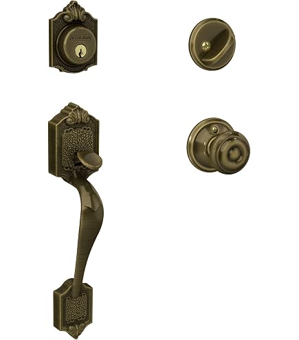 Schlage F60 V CAM 716 GEO Camelot Front Entry Handleset with