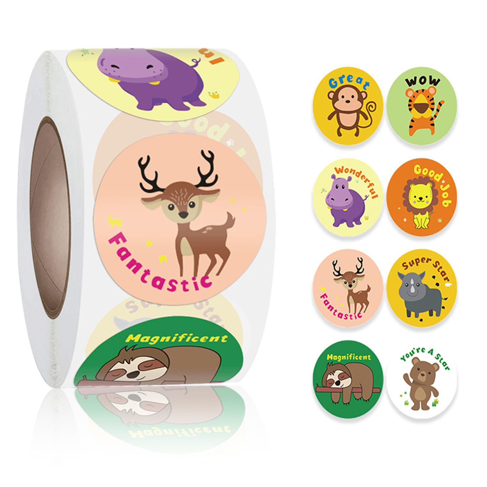 Reward Stickers Smile Stickers 500 Emoticon Reward Sticker 8 Assorted Designs 2.5cm School Stickers for Classroom Potty Training Stickers and Motivational Stickers