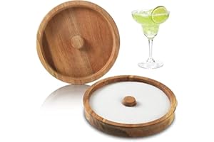 Wood Cocktail Rimmer, Bar Salt Rimmer, Caesar Rimmers Container, Glass Bar Salt Sugar Rimming, Multipurpose Wooden Sugar Rimm