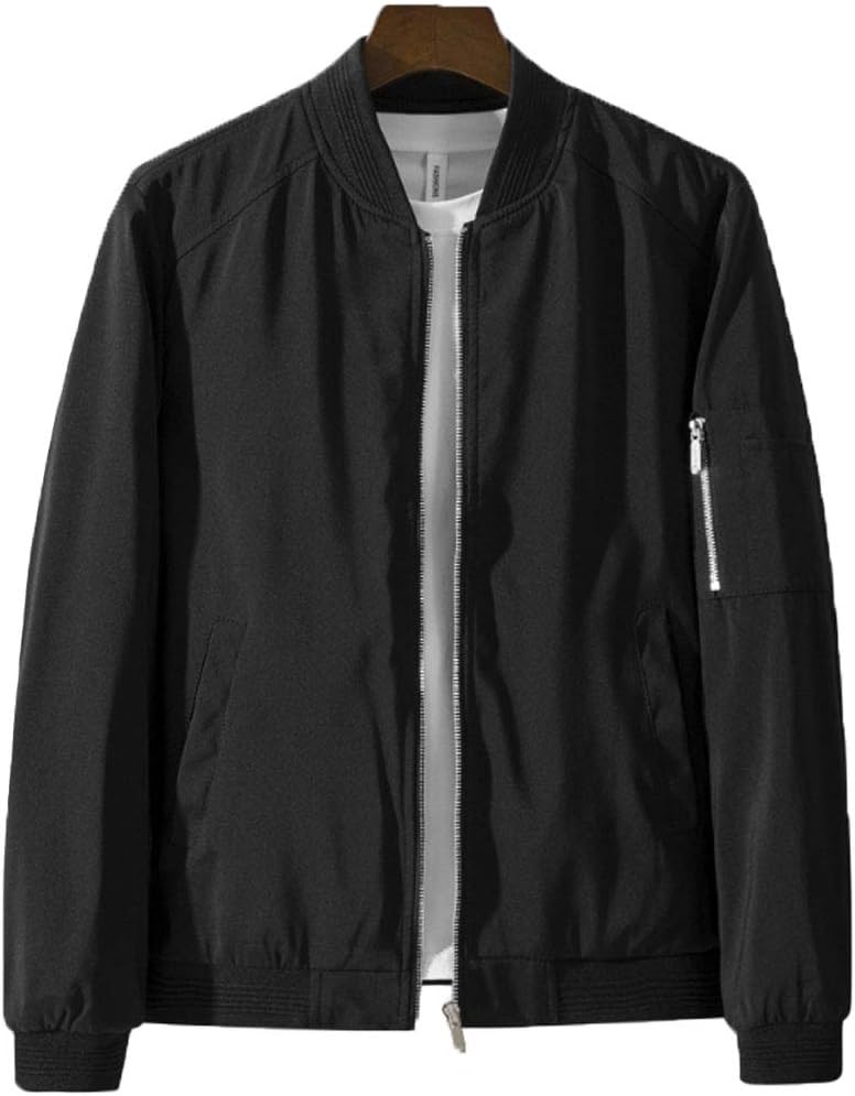 HZCX FASHION Men's Slim Fit Lightweight Zipper Softshell Bomber Jacket Coat