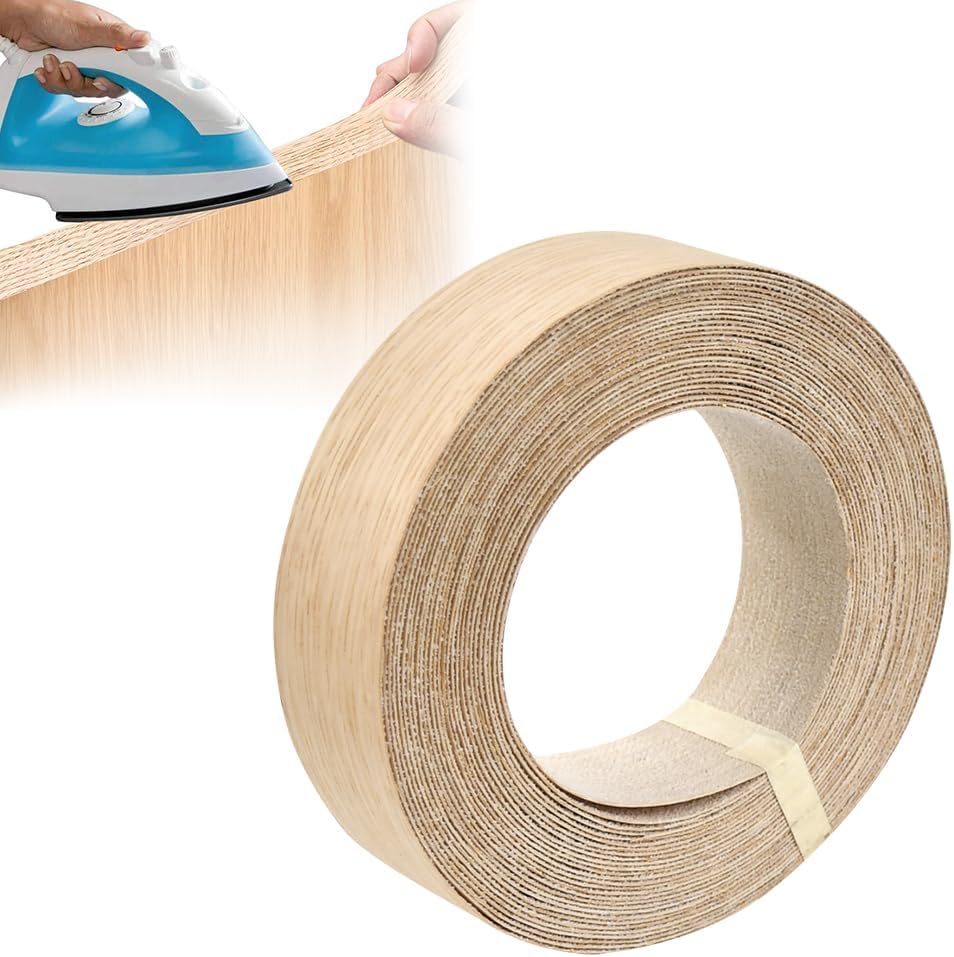 ADERTOS 40mm Real Oak Edging Tape 10m Iron On Pre-Glued Veneer Edging