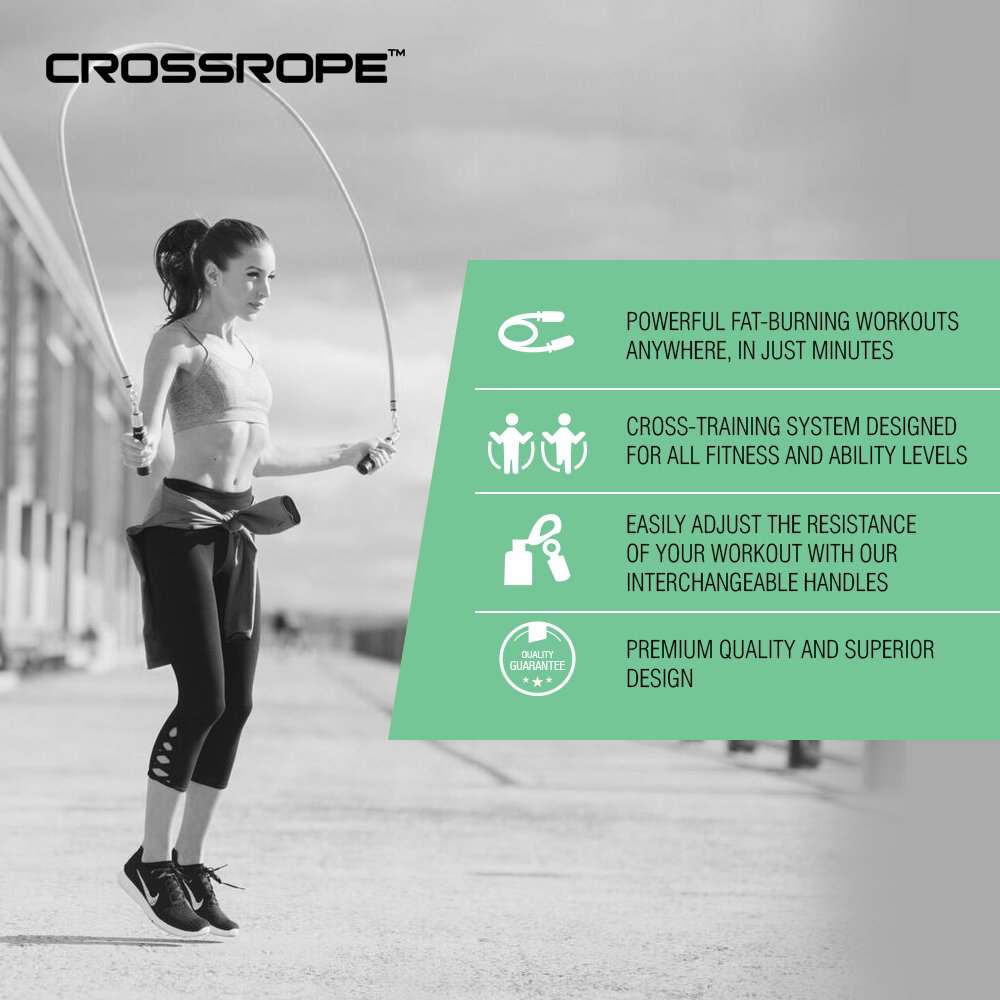 Extra Large 9'6" Crossrope Jump Rope Get Lean Set Speed Rope