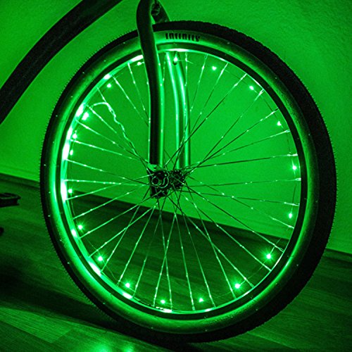 Bicycle Wheel Lights - Ultra Bright Waterproof LED by Oceanstar - Green - Thumbnail 3