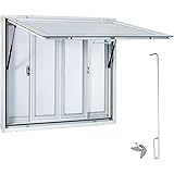 VEVOR Concession Window, 36 x 36 inch, Aluminum Alloy Food Truck Service Window with 4 Horizontal Sliding Screen Windows & Aw