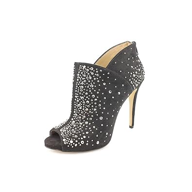 black open toe booties