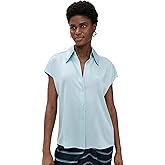Vince Women's Cap Sleeve Ruched Back Blouse