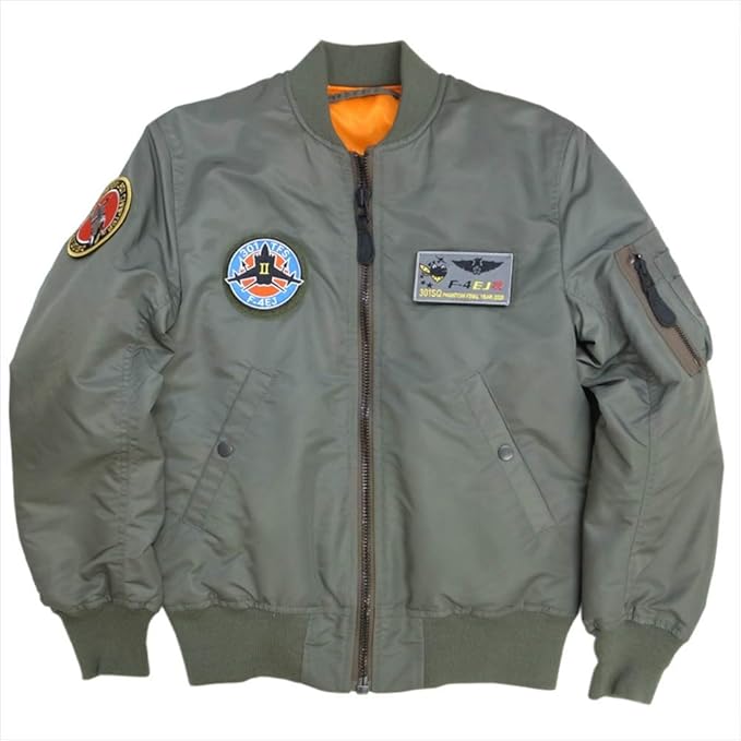 Amazon 自衛隊グッズ Houston Ma 1 カスタムフライトジャケット ベルクロ付 l セージ 服 ファッション小物 通販