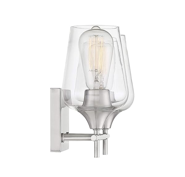 SAVOY HOUSE 8-4030-2-322 OCTAVE BOHEMIAN CLEAR GLASS BATHROOM VANITY WALL LIGHT, 2-LIGHT 120 TOTAL WATTS, 10″ H X 14″ W, WARM BRASS