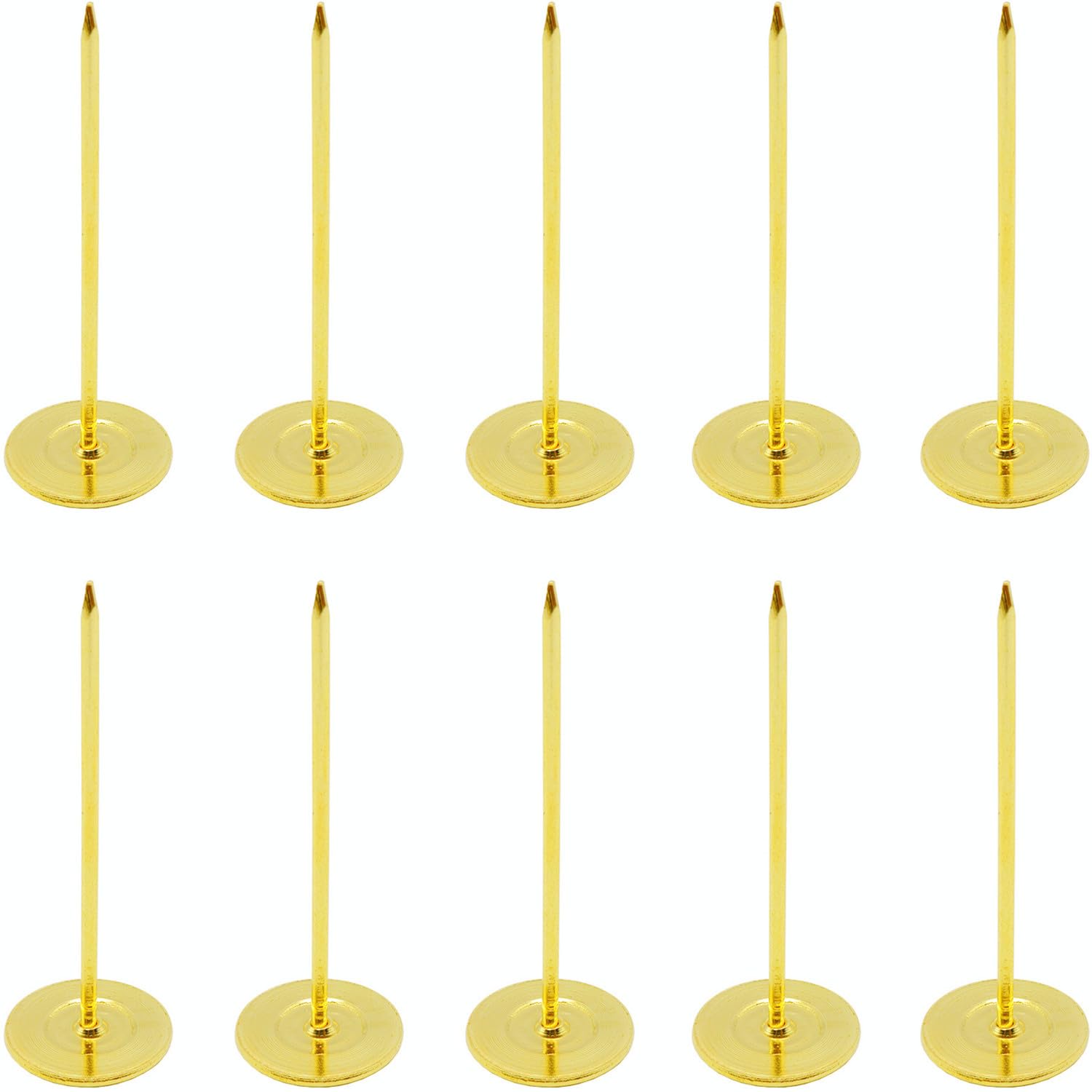 View 1 of 10 Pcs Long Upholstery Nails Tacks 18mm x 50mm, Flat Head Furniture Nails, Large Thumb Tacks, Metal Push Pins, for Furniture Sofa Headboards Decorative,Gold,0.7 x 2 inch