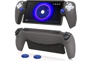 FYOUNG Protective Case for PlayStation Portal, Silicone Soft Grip Cover Case Protector with Full Protection and Non-Slip Thumb Grips Accessories Kit for PlayStation Remote Player (Grey)