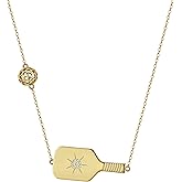 Picklebelle - 18k gold Necklace for Women | 3D Cross Court Pickleball Charm Necklace | Gift for Her, Birthday, Valentine's day & Wedding Anniversary