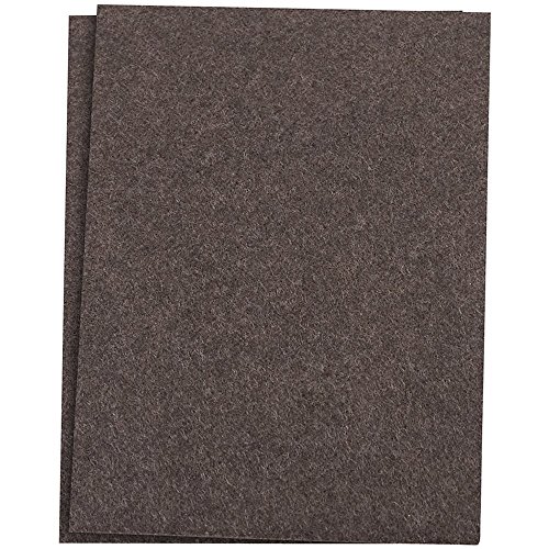 SoftTouch Self-Stick Furniture Felt Sheet for Hard Surfaces to Cut into Any Shape (4 Sheets) - Brown, 3-1/2" x 6" sheets