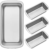Patelai 4 Pack Small Loaf Pans for Baking Bread Non Stick Bread Pan Rectangle Baking Tray Toast Mold (Silver,7.2 x 3.7 Inch)