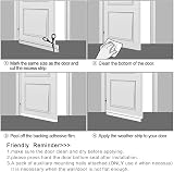 Hulameda Upgraded Large Door Draft Stopper 3 2/5"W Sweep White Interior Exterior view 7