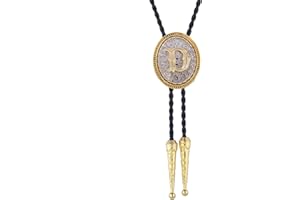 BOLATILT Western Initial Letter Bolo Tie for Men, Cowboy Rodeo ABCD to Z Leather Necklace, Cowgirl Western Accessory for Women
