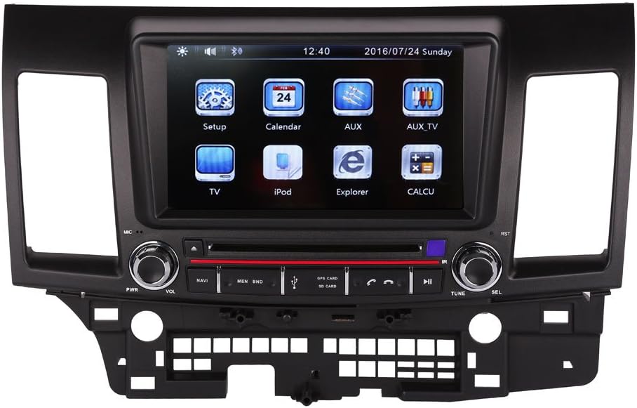 8 Inch Touch Screen Car GPS Navigation for Mitsubishi Lancer 2007-2016 Stereo DVD Player Video Radio Audio Bluetooth Steering Wheel Control AUX in+Free Rear View Camera+Free GPS Map of USA