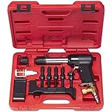 3X AIR Hammer KIT for Solid Rivets. Comes with 2 Bucking Bars, 4 Cupped Universal Head BITS (3/32, 1/8, 5/32 & 3/16), A 1" Fl