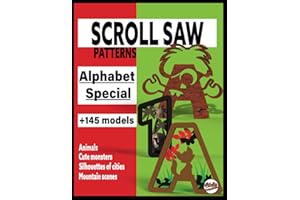 Scroll saw patterns Alphabet Special + 145 models: animals, cute monsters, silhouettes of cities, mountain scenes