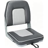 ERGOSEAT Folding Low Back Boat Seats Fishing Seat Fits Jon Bass | Fold Flat for storage, Marine Vinyl, UV &amp; Tear Resistant, aluminum hinges, 250lb capacity, includes mounting hardware