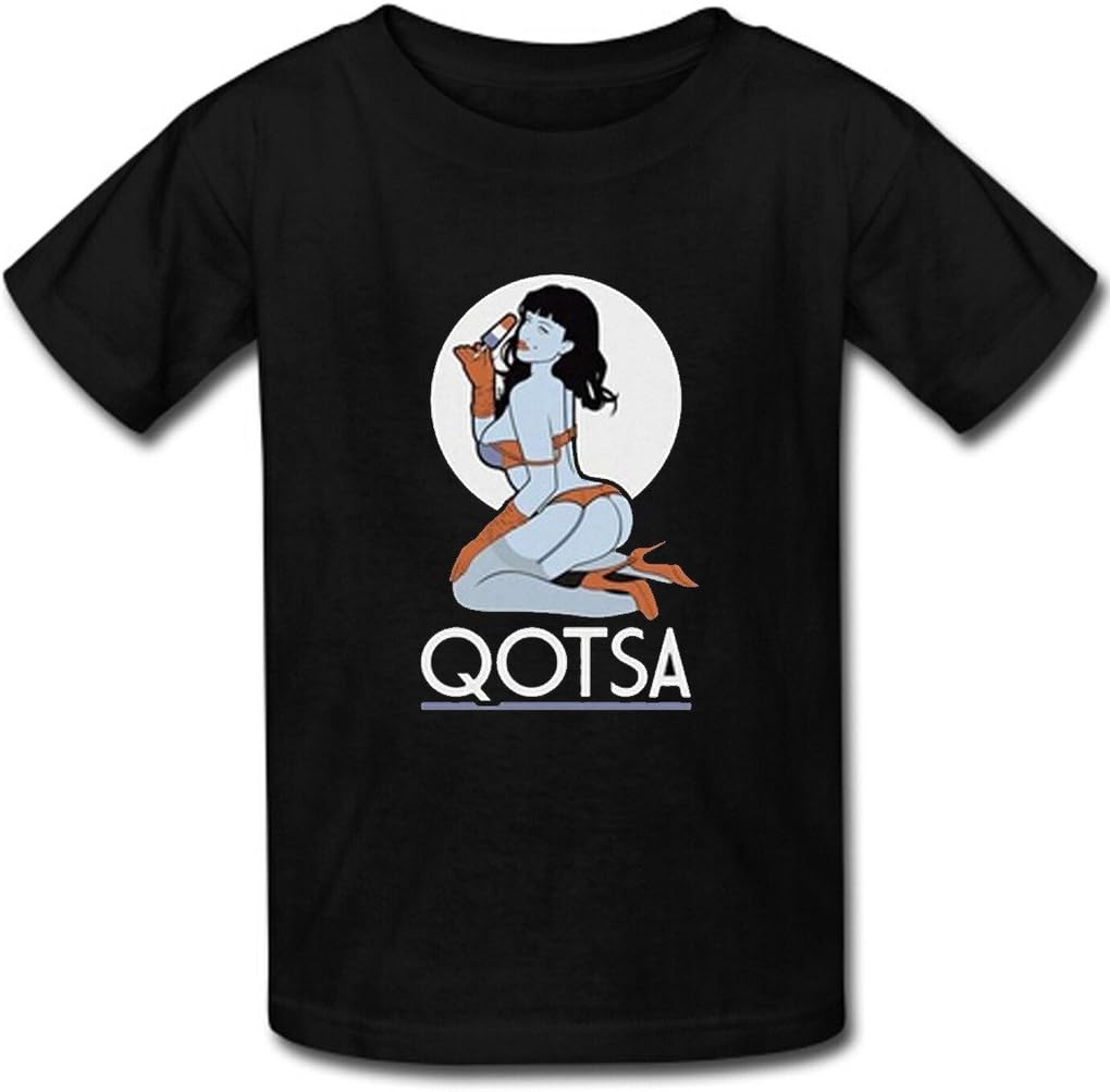 Men's Custom QOTSA T-Shirt Cotton Short Sleeve Shirts for Men