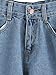 SweatyRocks Women's Retro High Waisted Rolled Denim Jean Shorts with Pockets Blue L