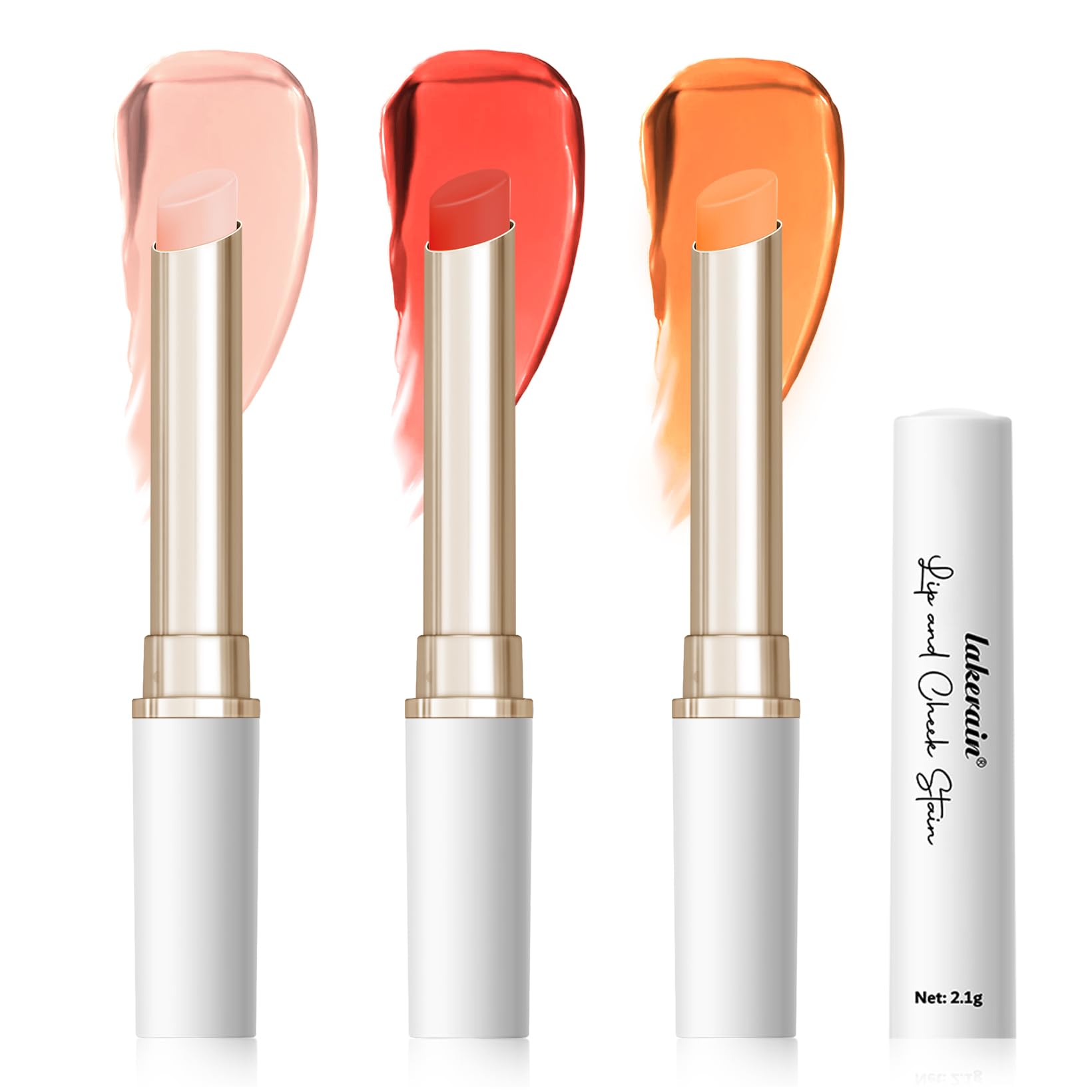 Photo 1 of CNYYDS 3Pcs Lip And Cheek Stain, PH-Activated Color-Changing,Long-Lasting Color With Hydrating Oils(#1pink,#2red,#3peach)