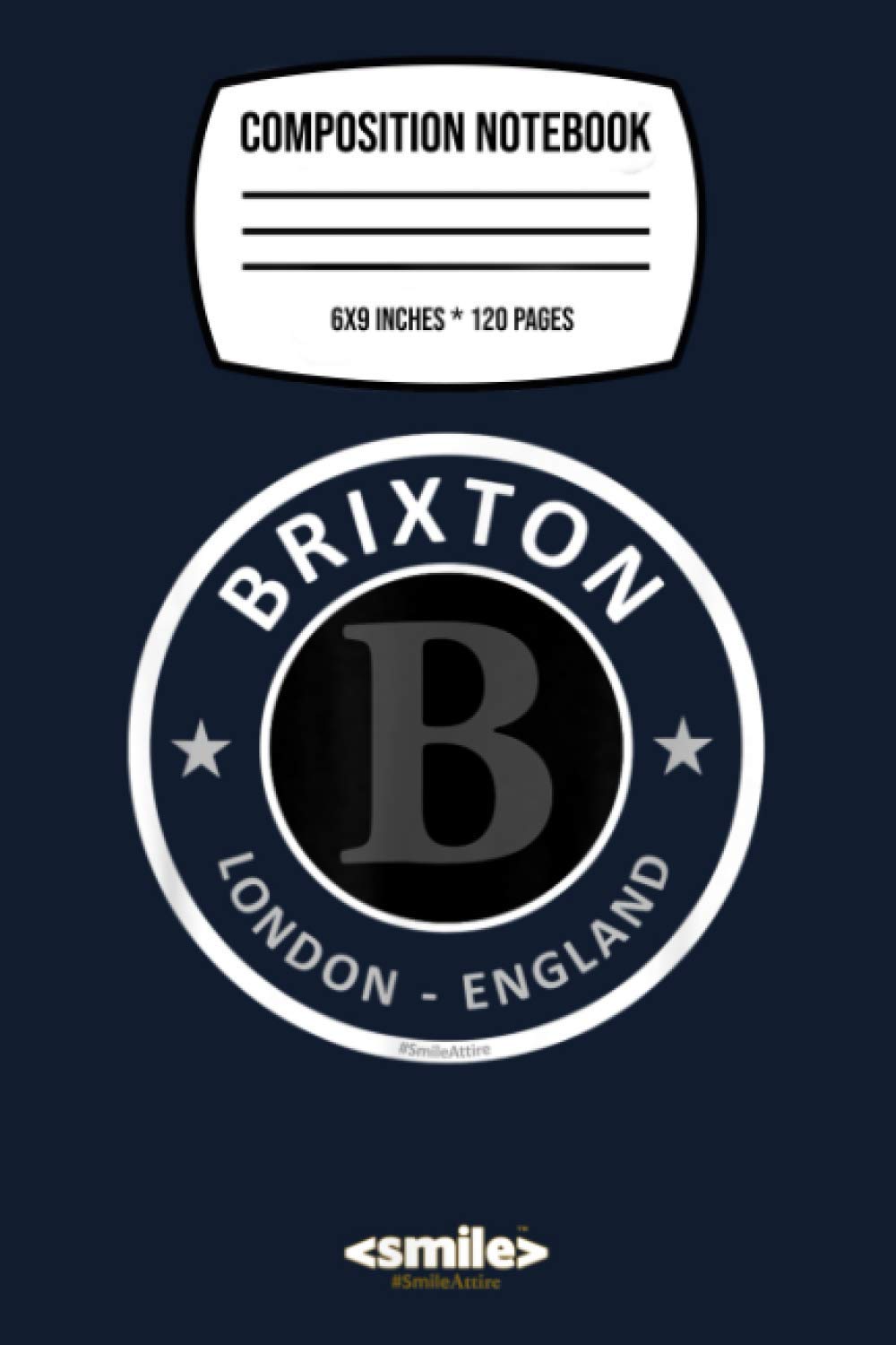 Composition Notebook: Brixton - London , England (uk) 120 Wide Lined Pages - 6" x 9" - College Ruled Journal Book, Planner, Diary for Women, Men, Teens, and Children