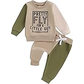 fhutpw Toddler Baby Boy Clothes Funny Letter Long Sleeve Sweatshirt Pullover Top Jogger Pants Fall Winter Outfits