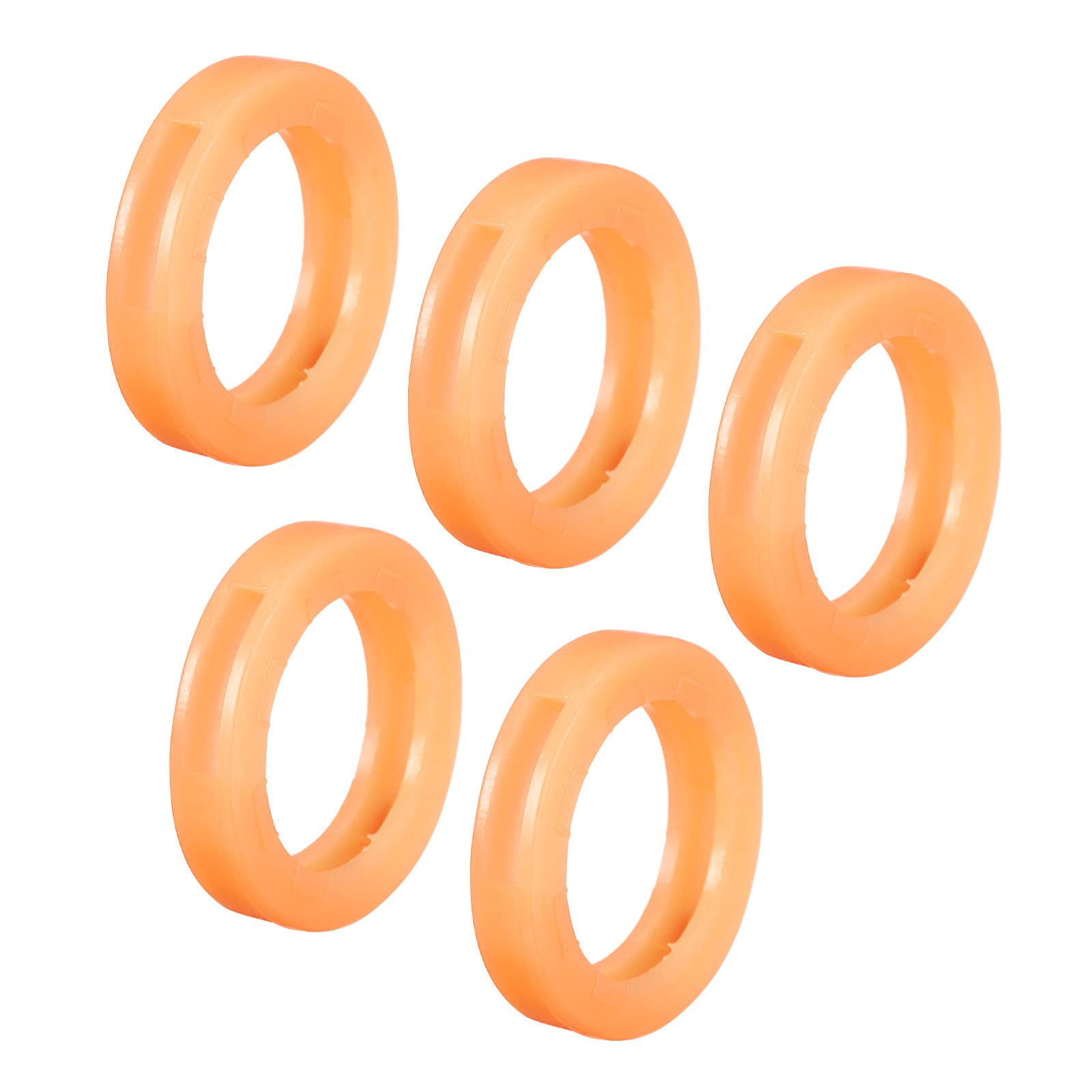 PATIKIL Key Cap Cover Rings, 10Pcs 24mm Keys Identifier Coding Tags Silicone Sleeve for Office House Apartment Orange