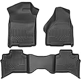 Husky Liners Weatherbeater Series | Front & 2nd Seat Floor Liners - Black | 99011 | Fits 2009-2018 Dodge Ram 1500 Quad Cab, 2019-2022 Ram 1500 Classic Quad Cab 3 Pcs