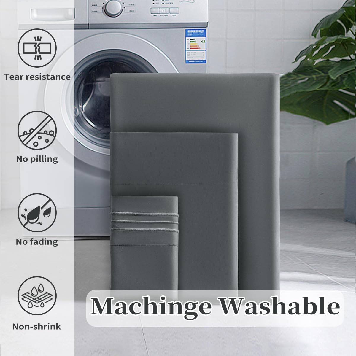 Shilucheng King Size Bed Sheets Set Microfiber