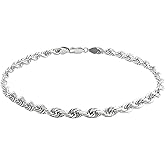 Savlano 925 Sterling Silver Rope Chain Bracelet For Women & Men - Made in Italy Comes With a Gift Box