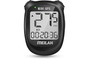 MEILAN M3 Mini GPS Bike Computer, Wireless Cycling Computer Bike Odometer Bicycle Speedometer and Odometer Waterproof Bicycle Computer with LCD Backlight & Multi-Functions for Road Bike MTB