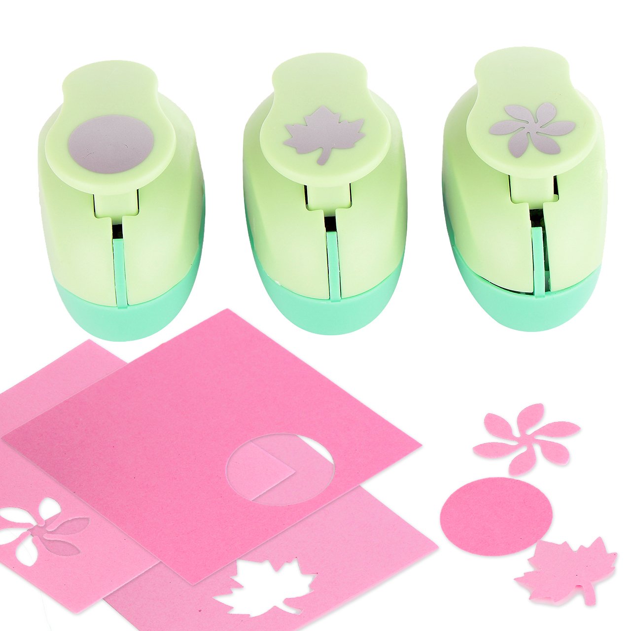 Paper Punch Hole Puncher (3 PACK Circle Maple Leaf Retro Flower